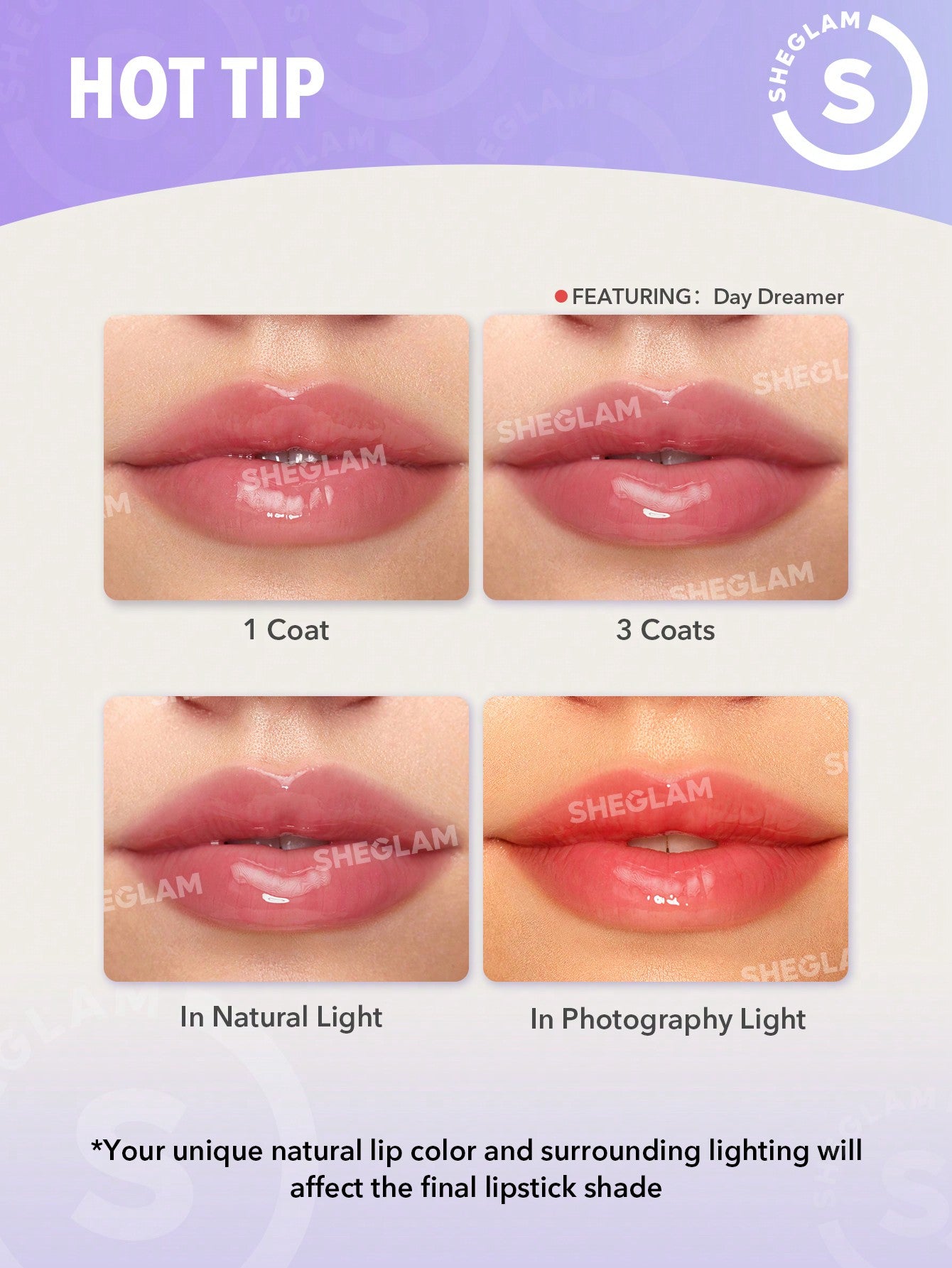 SHEGLAM Huile Teintée Pour Les Lèvres Jelly Wow-Day Dreamer