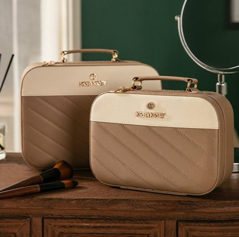 👜 Set de 2 Trousses de Maquillage – avec Miroir Intégré