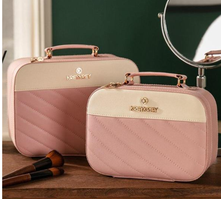 👜 Set de 2 Trousses de Maquillage – avec Miroir Intégré