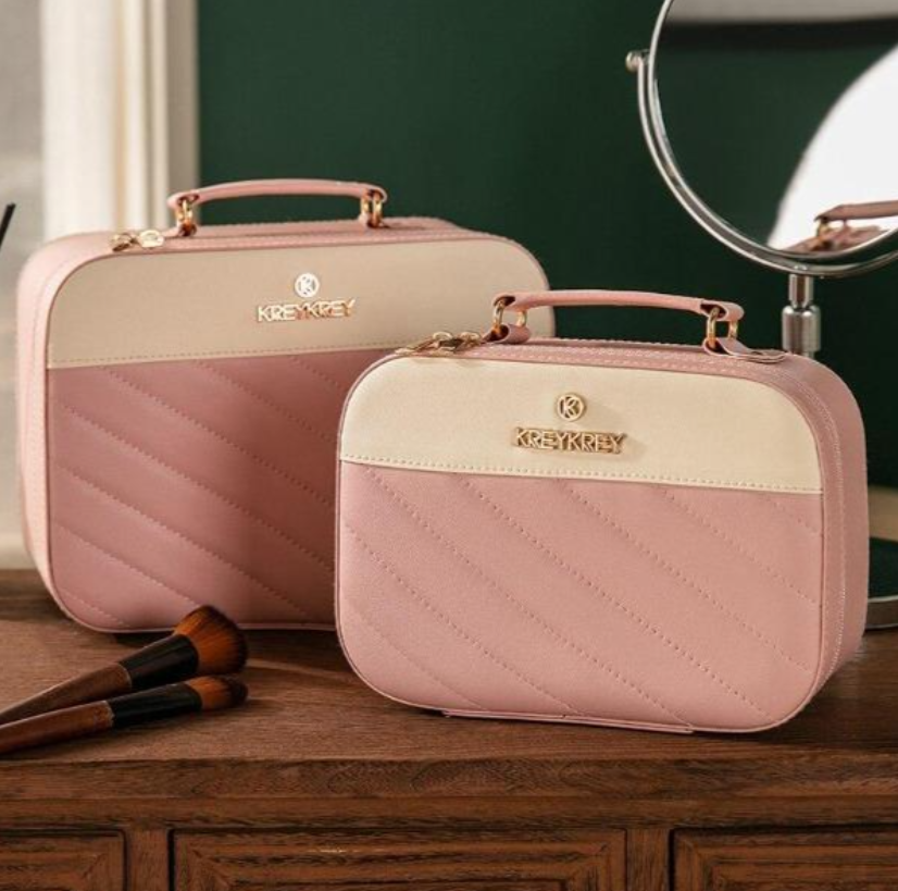 👜 Set de 2 Trousses de Maquillage – avec Miroir Intégré