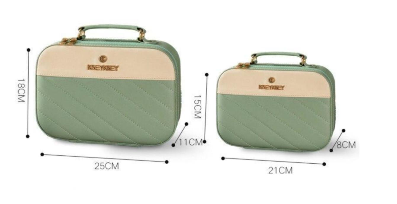 👜 Set de 2 Trousses de Maquillage – avec Miroir Intégré
