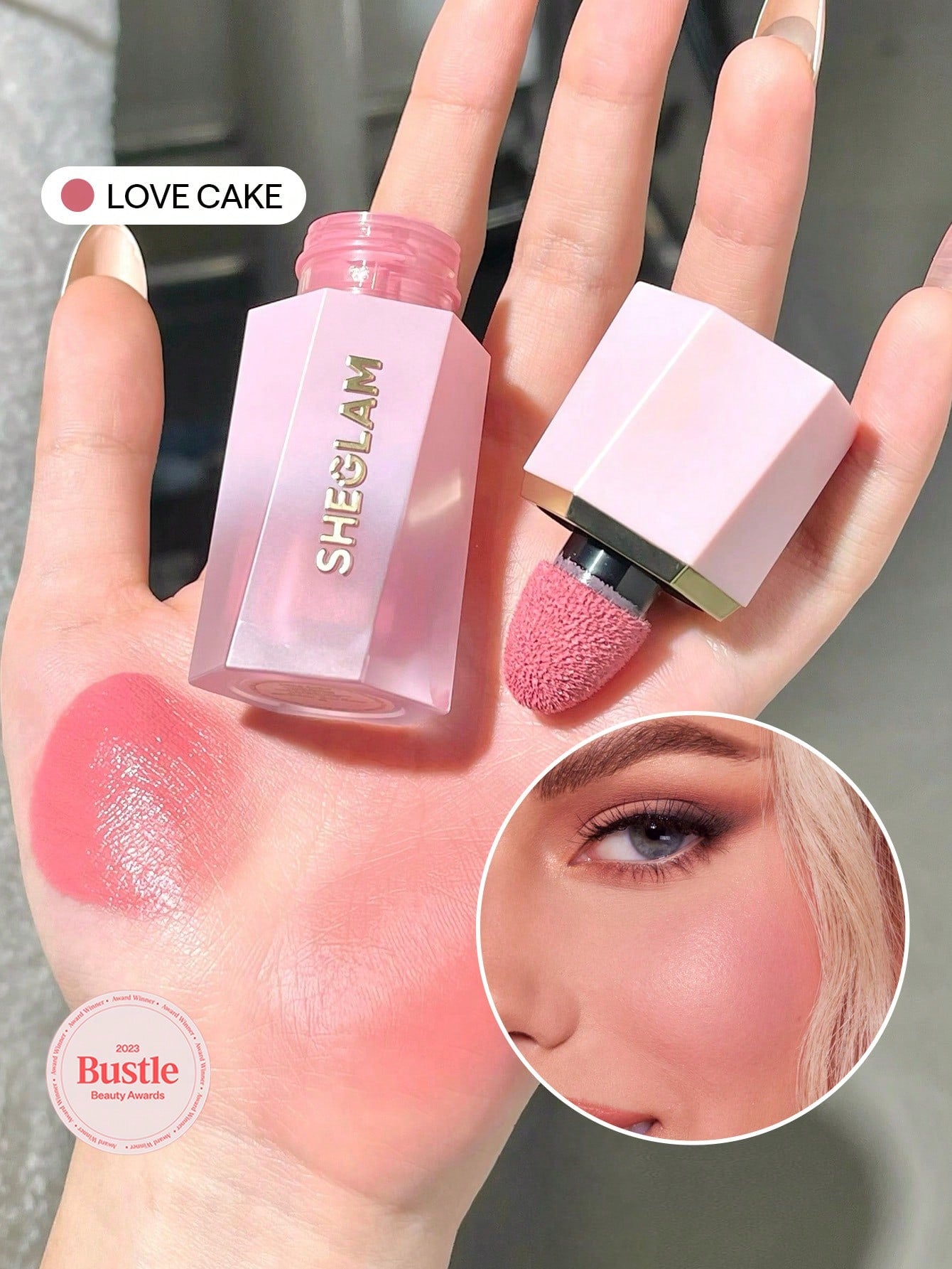 SHEGLAM Fard Ă Joues Liquide Color Bloom, Fini Mat, Love Cake