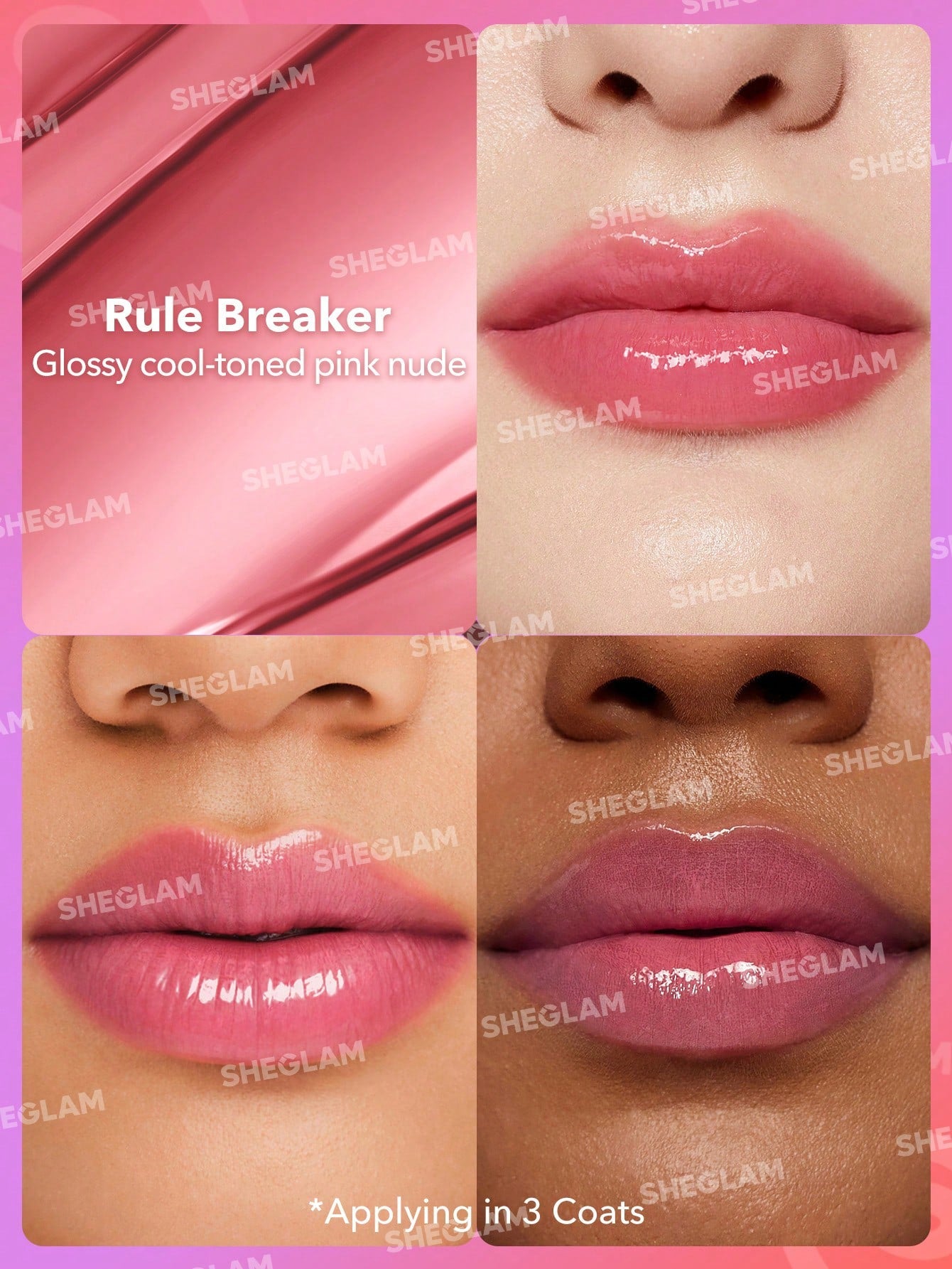 SHEGLAM Rouge à LèVres Ultra-Brillant Mirror Kiss-Rule Breaker