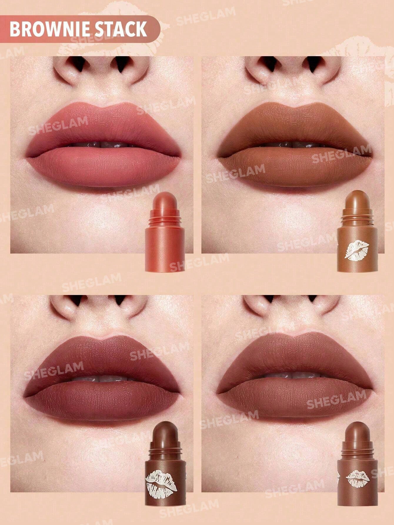 SHEGLAM Mega Lip Stacks-Brown-Brownie Stack