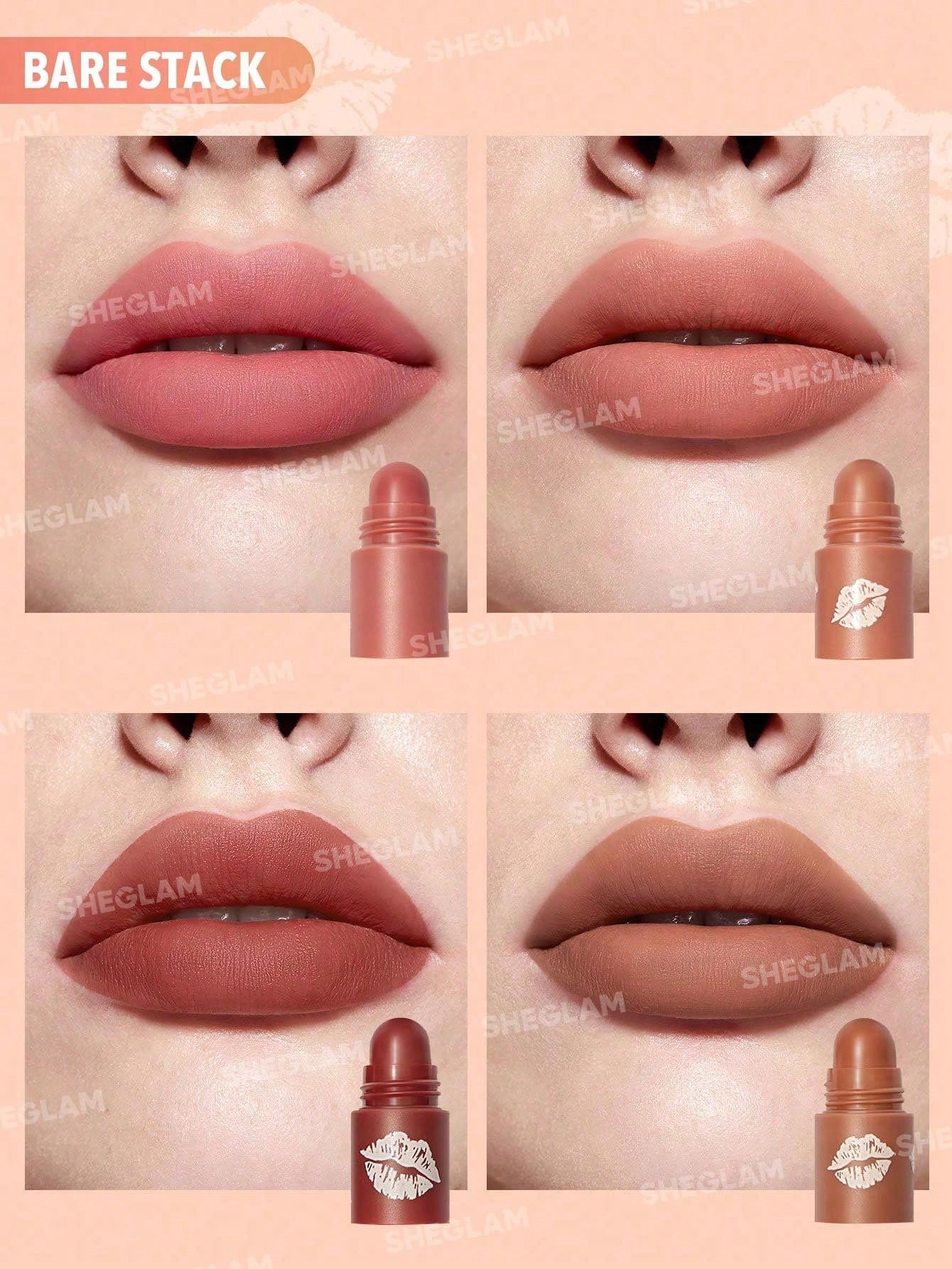 SHEGLAM Mega Lip Stacks-Nude-Bare Stack