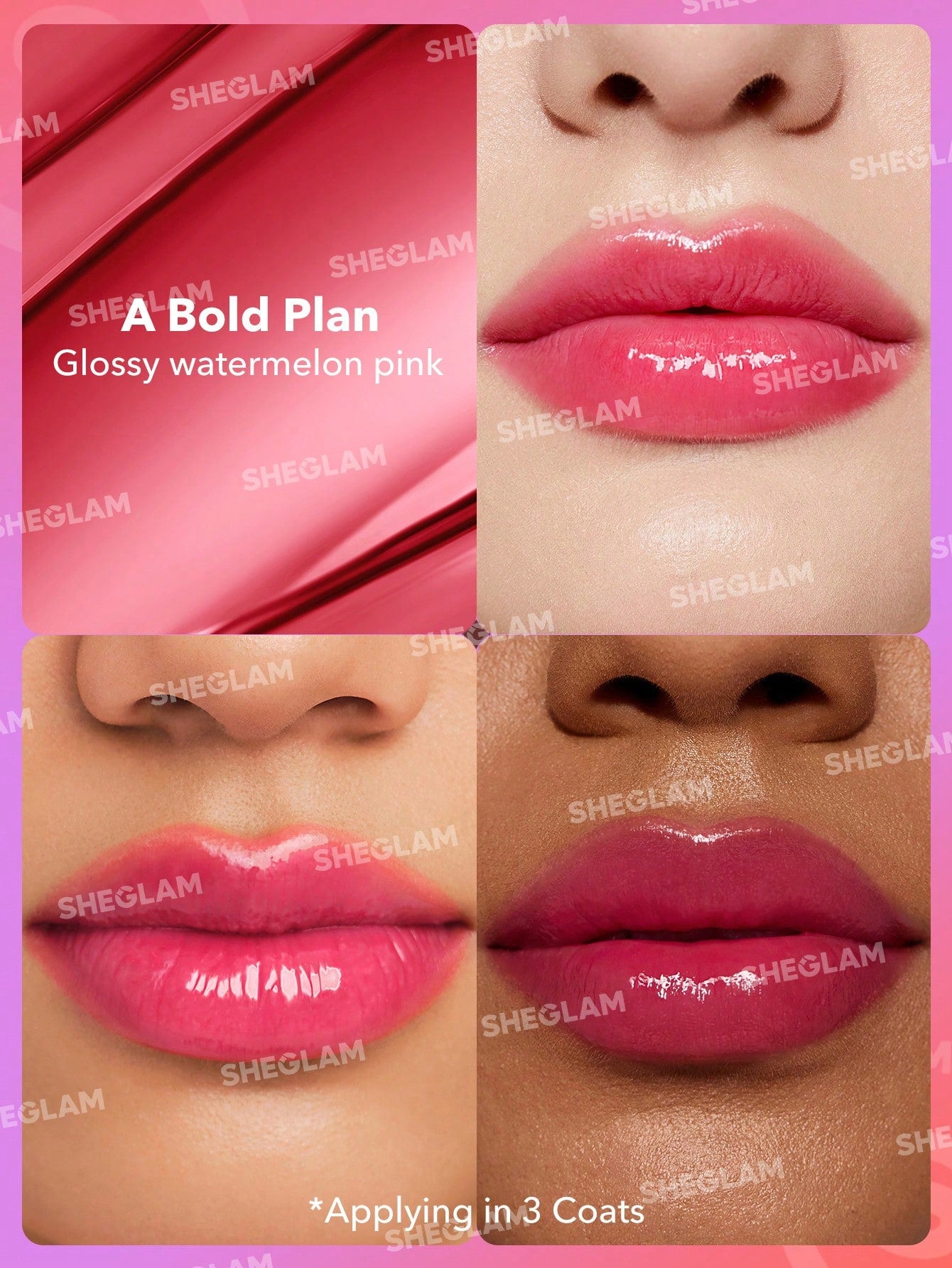 SHEGLAM Rouge à LèVres Ultra-Brillant Mirror Kiss-Un Plan