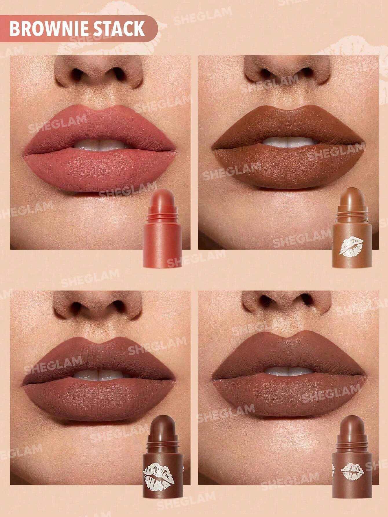 SHEGLAM Mega Lip Stacks-Brown-Brownie Stack