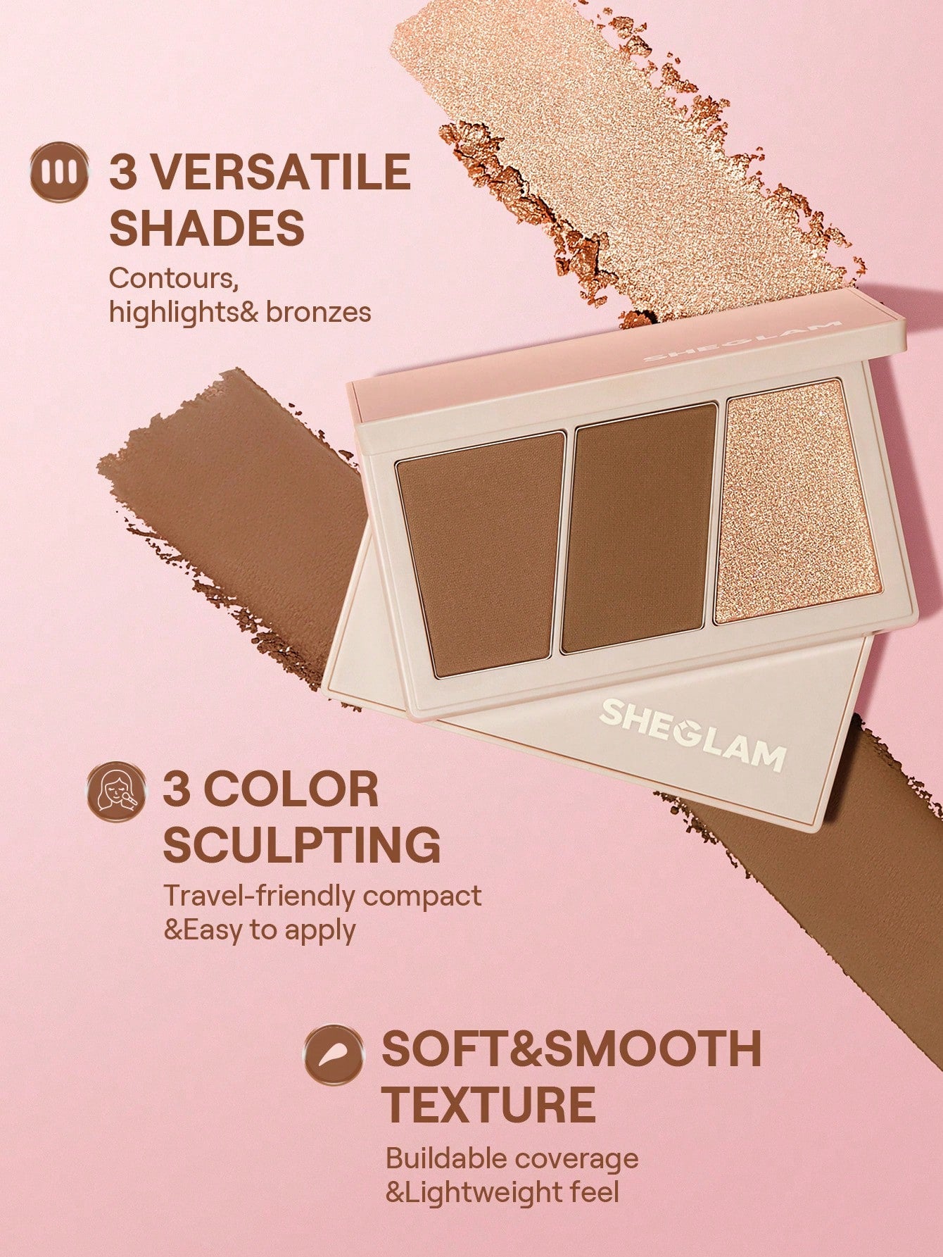 SHEGLAM palette de visage TRIO HERO