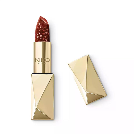 Kiko Metallic-Finish Lipstick With Glitter 02 HOLIDAY GEMS
