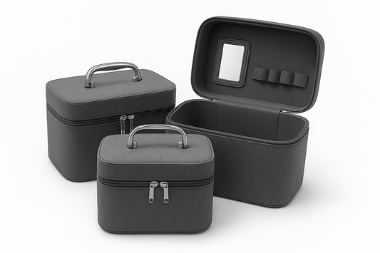 Set de 3 Trousses de Maquillage Rigides – avec Miroir Intégré