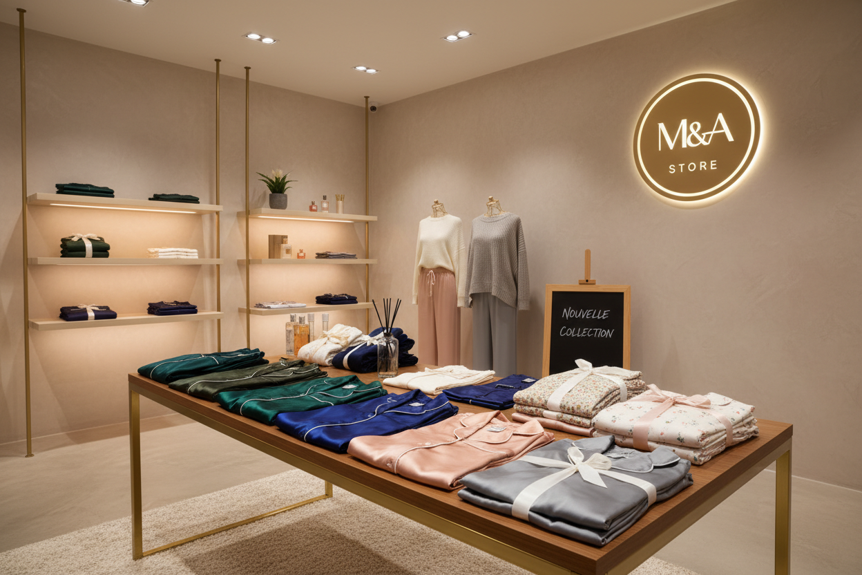 CREAT  image pyjamat sur le  MAGASIN M&A   nouvelle collection 
