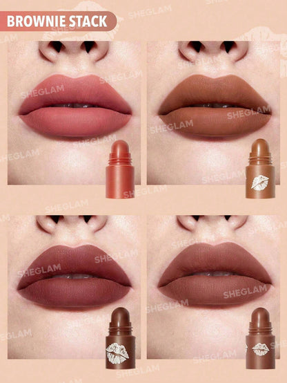 SHEGLAM Mega Lip Stacks-Brown-Brownie Stack