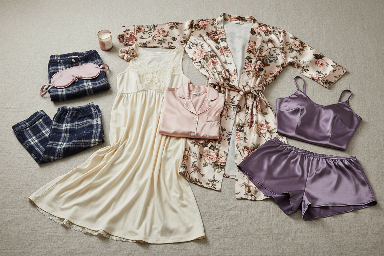 photo de plusieurs pyjamas femmes en une seule photo
